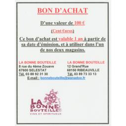 BON CADEAU / BON D'ACHAT : 100 €